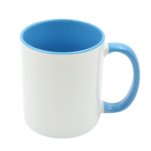 11oz Blue Coloured inner and handle mug