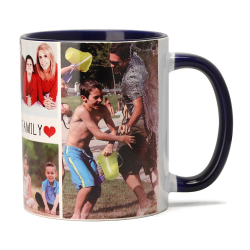 11oz Dark blue Coloured inner & handle mug