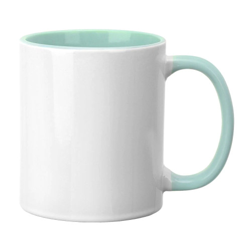 11oz Mint Green Coloured Inner and Handle Ceramic Mug