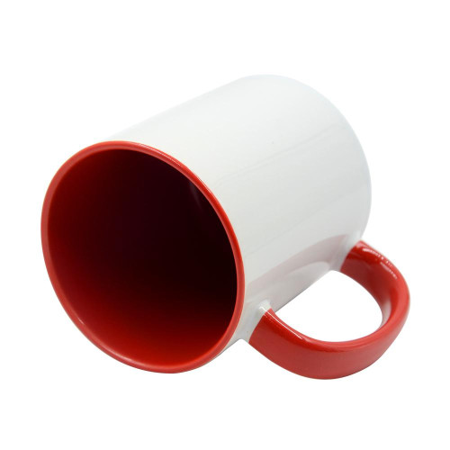 11oz Red Coloured inner mug and handle + mug box