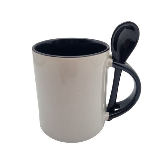 11oz Spoon Mug Black