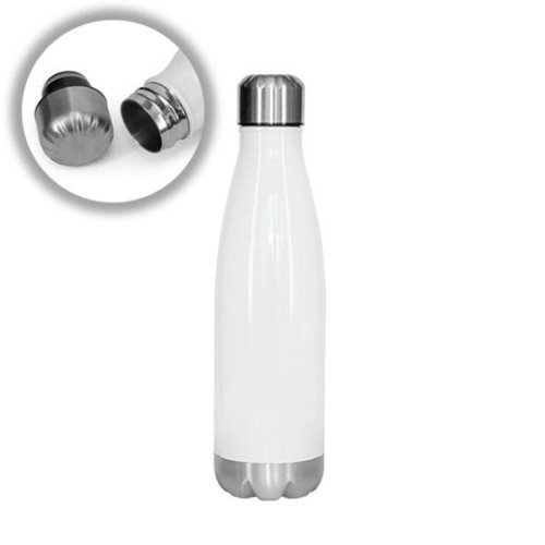 Aluminium Bowling Bottle 500ml White