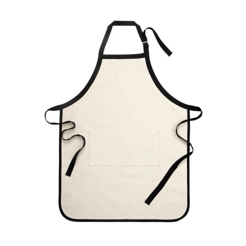 Linen Adult Apron with Black Trim