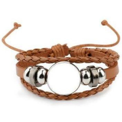 Brown Leather Bracelet + gift box