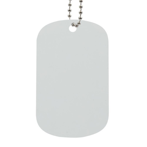 Dog Tag Necklace - Double side printable - White