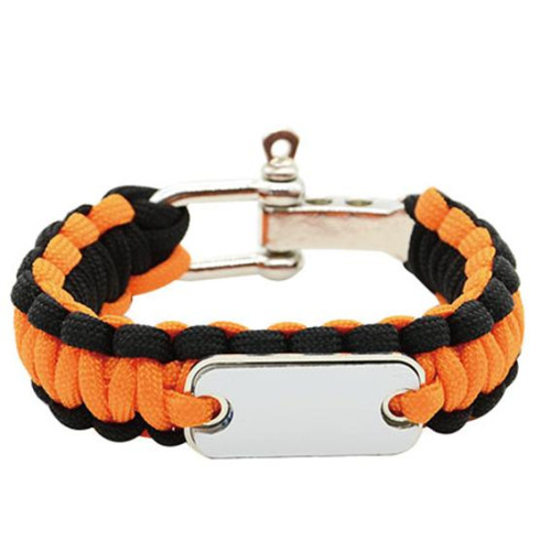 Paracord bracelet orange and black