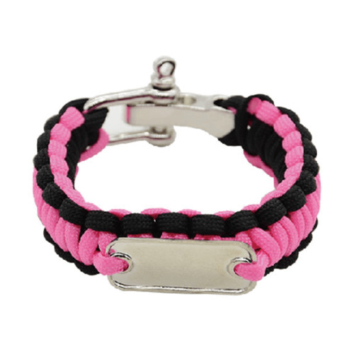 Paracord bracelet pink and black