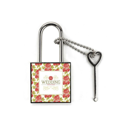 Square Metal Padlock with Key