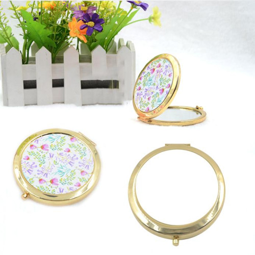 Round Compact Pocket Mirror - Gold