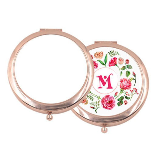 Round Compact Pocket Mirror - Rose Gold