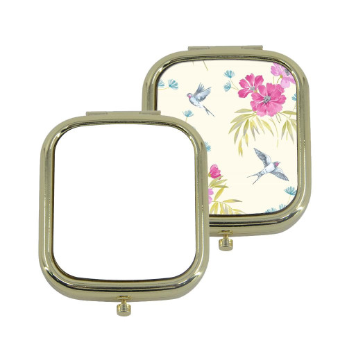 Square Compact Pocket Mirror - Gold