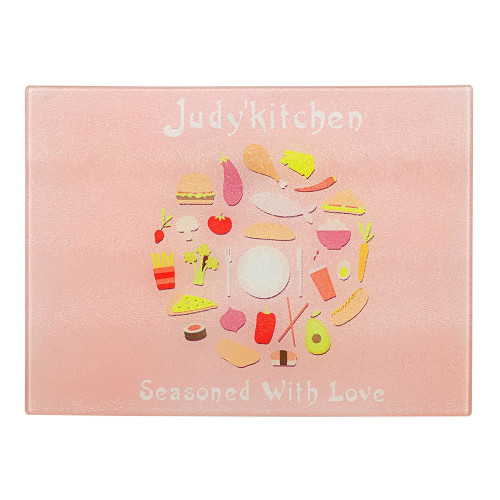 Toughened Glass Chopping Board - 28.5 x 39 cm - Chinchilla - Large