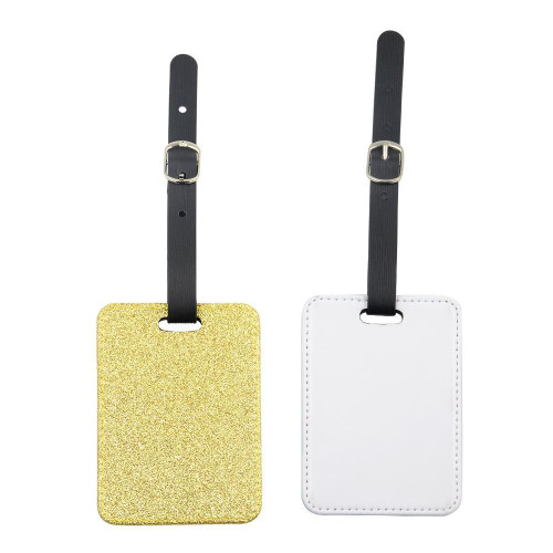 Gold Glitter Rectangle - PU Luggage Tag