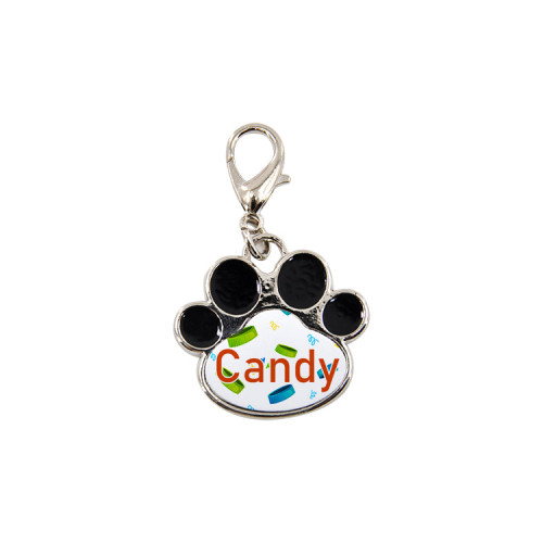 Dog Tag Paw Shape - Black