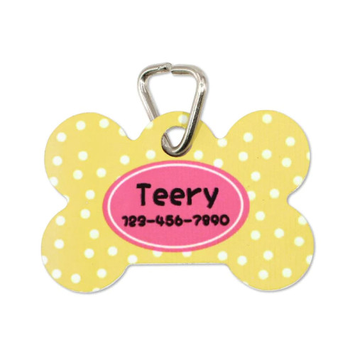 Double Side Printable Aluminium Pet Tag Bone Shape -1.5 x 1