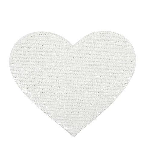 White Sequin Transfer Heart Shape