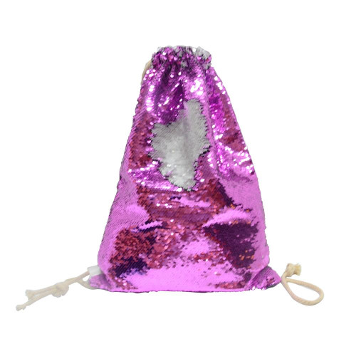 Pink Sequin drawstring bag - 34 x 45 cm