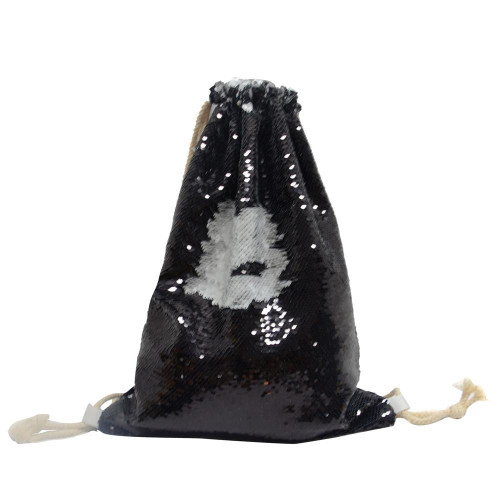 Black Sequin drawstring bag - 34 x 45 cm