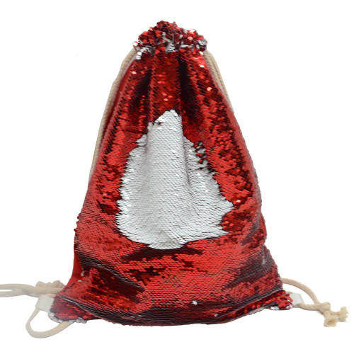 Red Sequin drawstring bag - 34 x 45 cm