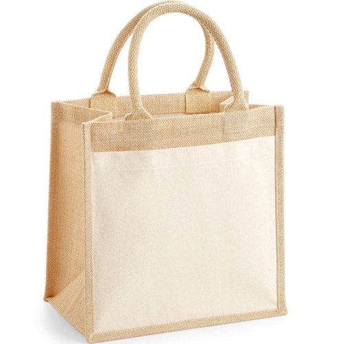 Jute Tote Bag with pocket - 25 x 25 x 10 cm