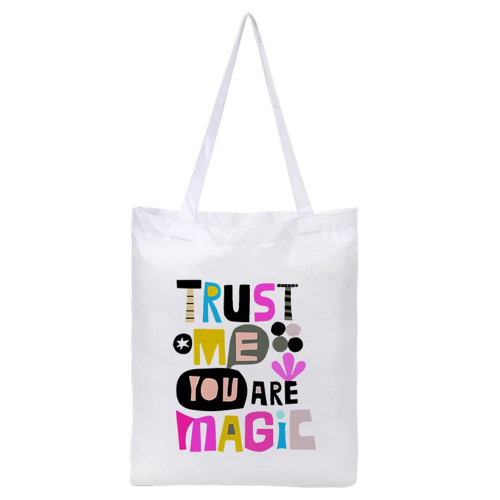 White Polyester Tote Shopping Bag - 38cm x 42cm