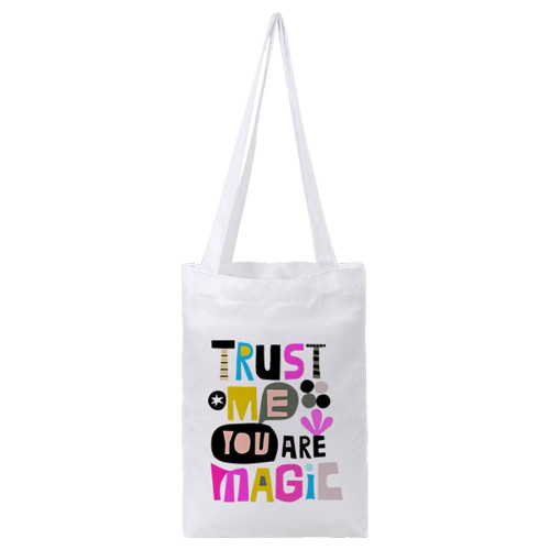 White Polyester Tote Shopping Bag - 26cm x 34cm