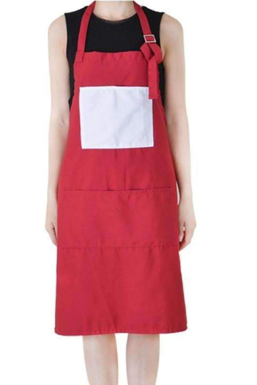 Adult Apron With Pocket - Red