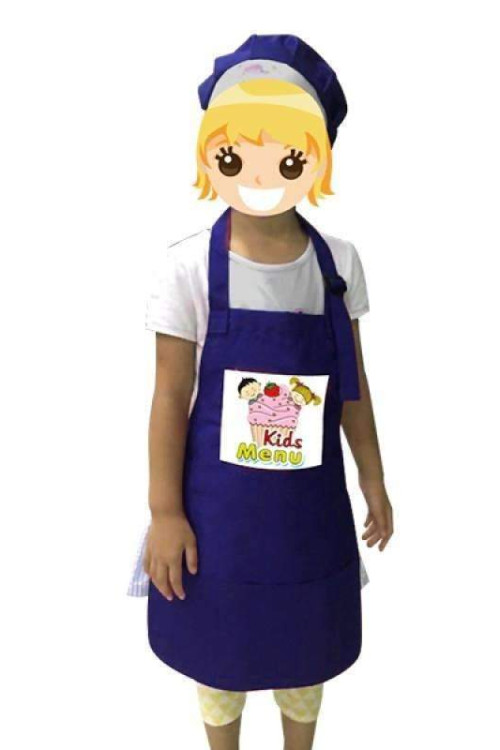 Kids Apron with hat - Blue