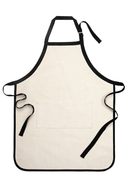 Linen Adult Apron with Black Trim