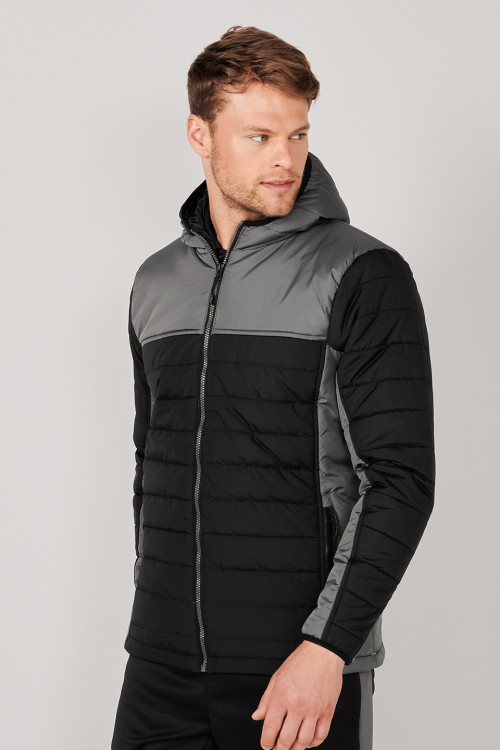 Hooded Contrast Padded Jacket