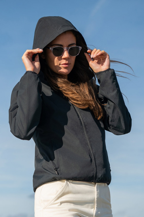 WomenS Carmel  Minimalistic Hooded Windbreaker