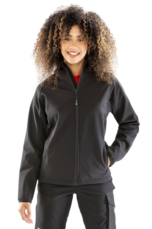 WomenS Recycled 3-Layer Printable Hooded Softshell