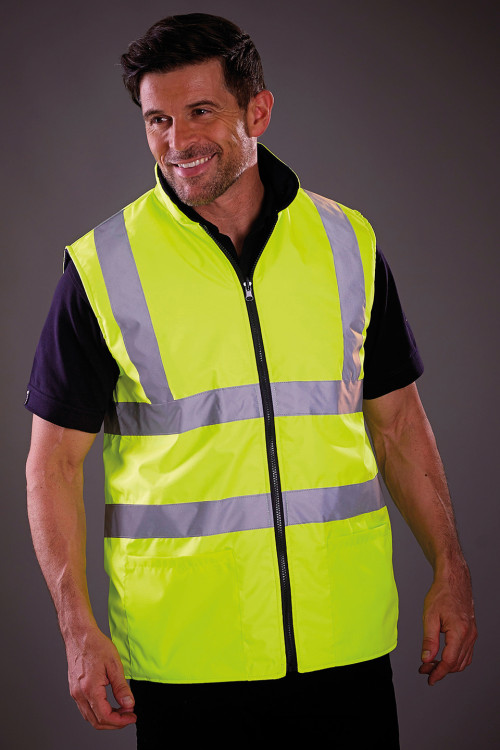 Hi-Vis Reversible Fleece Bodywarmer (Hv008F)