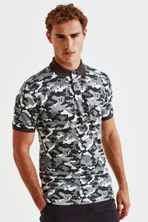 Mens Camo Piqué Polo