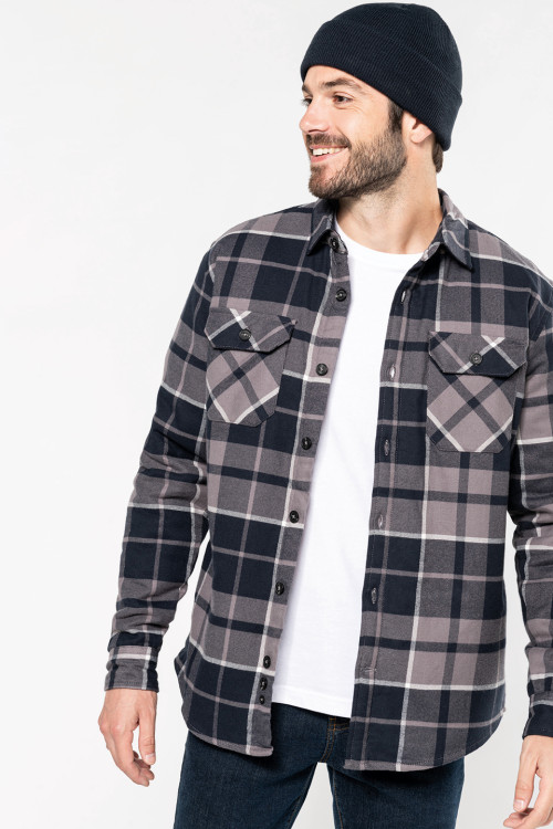 Sherpa-Lined Checked Shirt Jacket