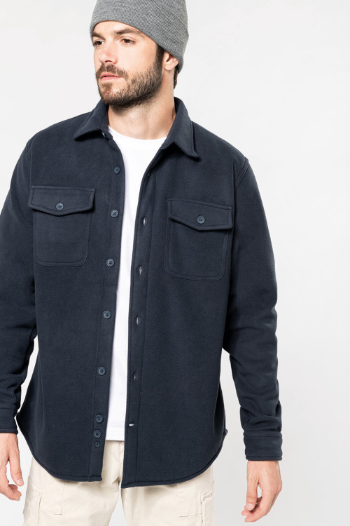 Sherpa-Lined Fleece Overshirt