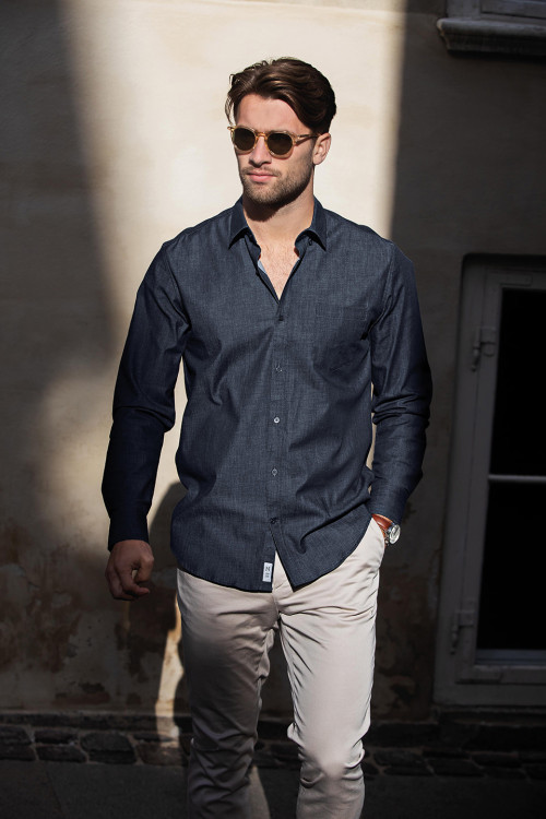 Torrance Modern Fit  Raw And Stylish Denim Shirt