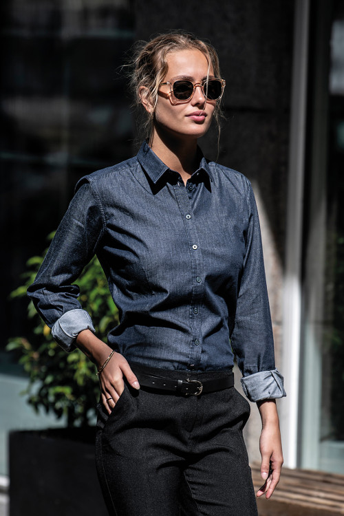 WomenS Torrance  Raw And Stylish Denim Shirt