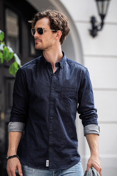 Torrance Slim Fit  Raw And Stylish Denim Shirt