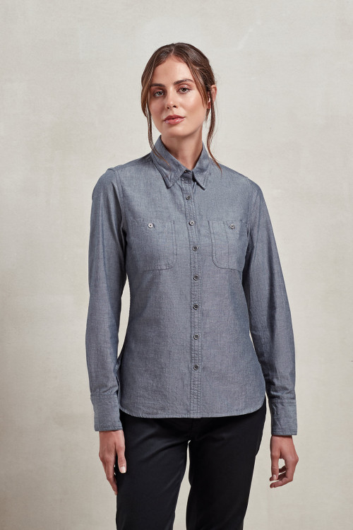 WomenS Chambray Shirt, Organic And Fairtrade Certified