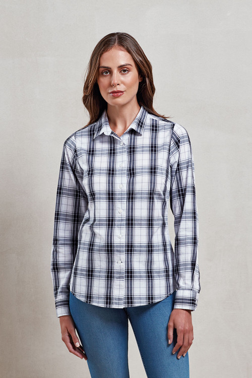 Womens Ginmill Check Cotton Long Sleeve Shirt