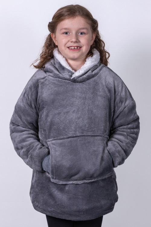 The Kids Ribbon Oversized Cosy Reversible Sherpa Hoodie