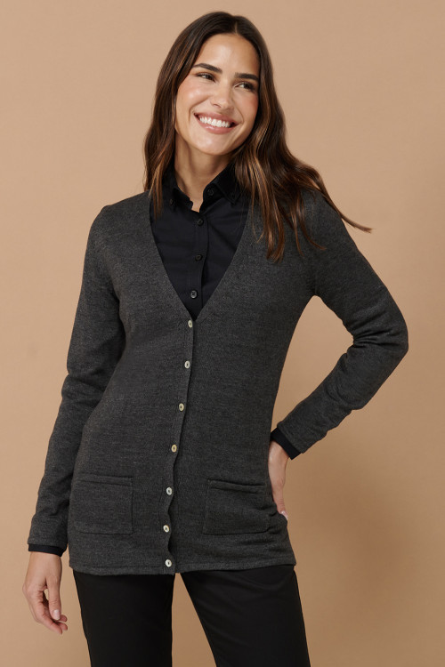 Womens V-Button Cardigan