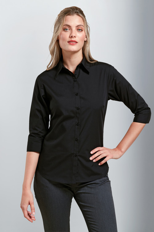 Womens ¾ Sleeve Poplin Blouse