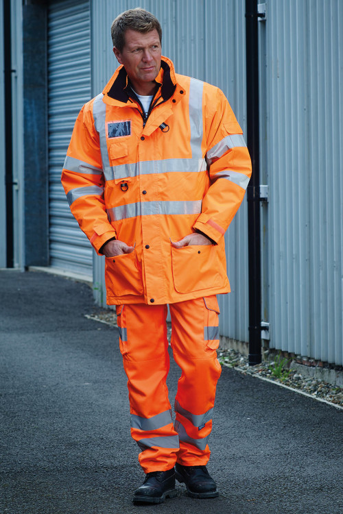 Hi-Vis Polycotton Cargo Trousers With Kneepad Pockets (Hv018T/3M)