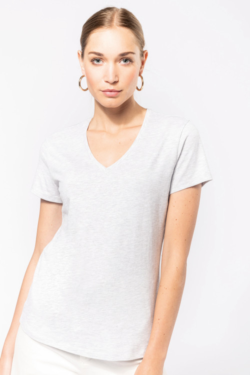 Ladies Short-Sleeved V-Neck T-Shirt