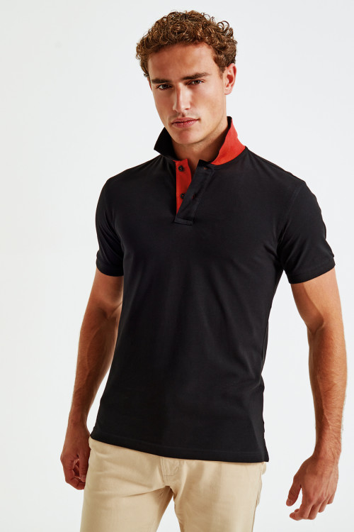 Mens Classic Fit Contrast Polo