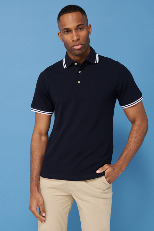 Double Tipped Collar And Cuff Polo Shirt