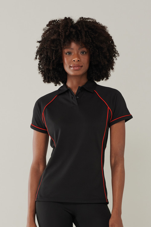 Womens Piped Performance Polo