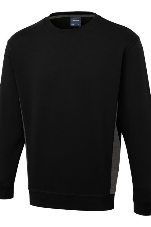 Uneek UC217 - Charcoal - 280GSM Two Tone Crew Neck Sweatshirt